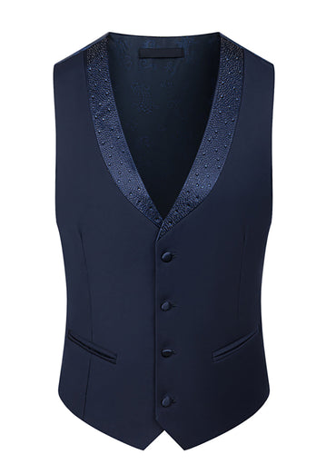 3 Piece One Button Ivory Prom Men's Suits with Pockets