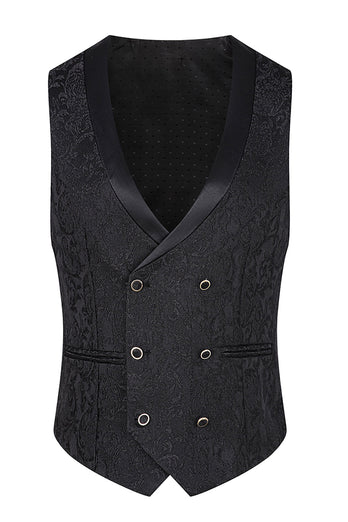 3 Piece Dark Green Shawl Lapel Jacquard Prom Men's Suits