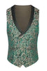 Load image into Gallery viewer, 3 Piece Dark Green Shawl Lapel Jacquard Prom Men&#39;s Suits
