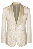 Load image into Gallery viewer, 3 Piece Dark Green Shawl Lapel Jacquard Prom Men&#39;s Suits