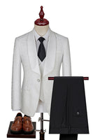 Load image into Gallery viewer, 3 Piece Dark Green Shawl Lapel Jacquard Prom Men&#39;s Suits