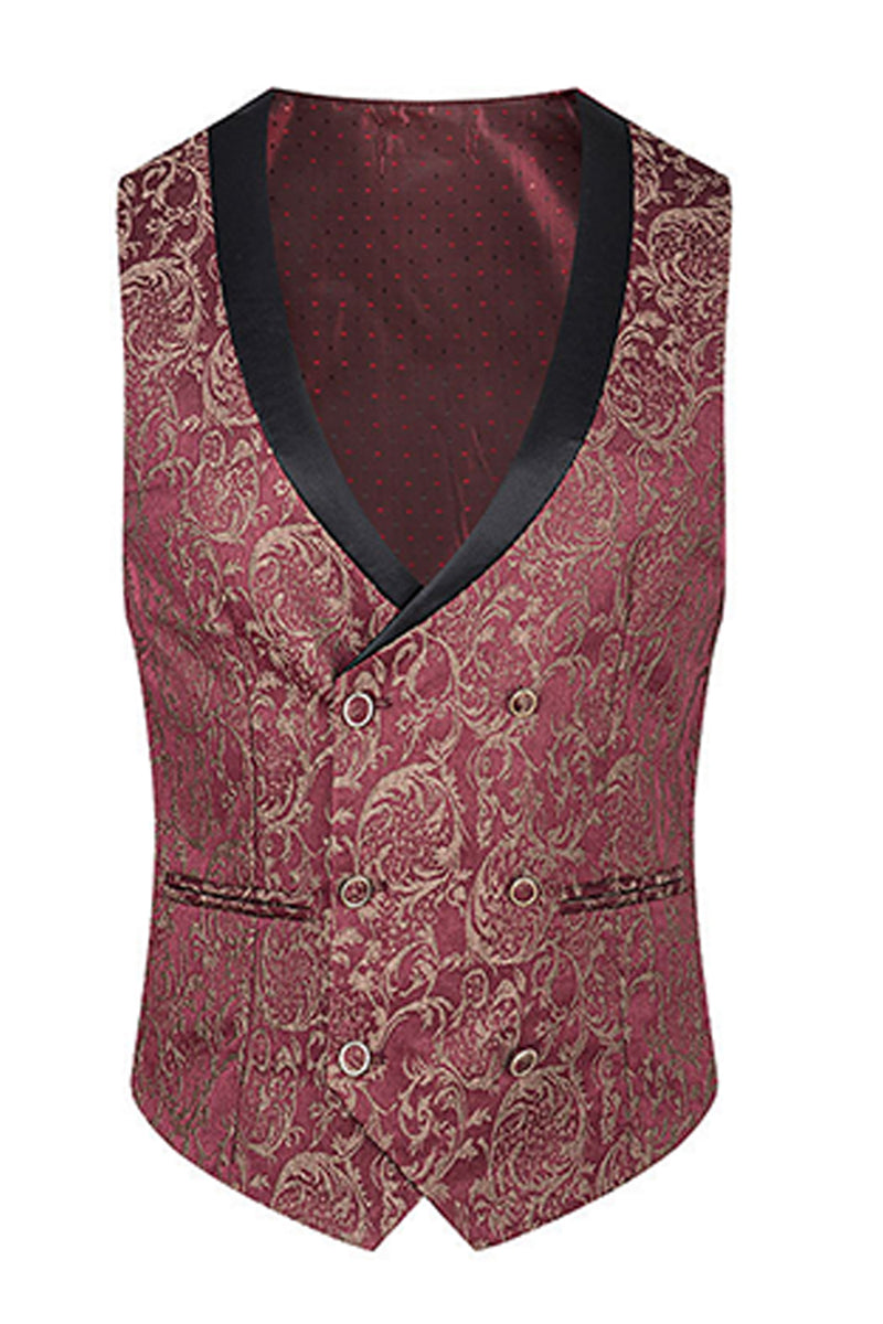 Load image into Gallery viewer, 3 Piece Dark Green Shawl Lapel Jacquard Prom Men's Suits