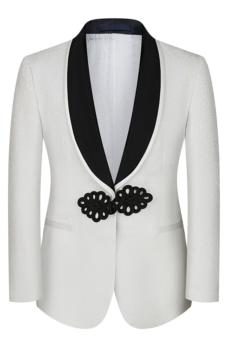 Load image into Gallery viewer, 3 Piece Black Shawl Lapel Jacquard Prom Men&#39;s Suits