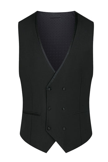 3 Piece Black Shawl Lapel Jacquard Prom Men's Suits