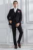 Load image into Gallery viewer, Black 3 Piece Notched Lapel Solid Prom Men&#39;s Suits