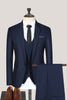 Load image into Gallery viewer, 3 Piece Solid Black Notched Lapel Prom Men&#39;s Suits