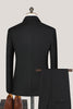 Load image into Gallery viewer, 3 Piece Solid Black Notched Lapel Prom Men&#39;s Suits
