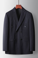 Load image into Gallery viewer, Navy Peak Lapel Striped 2 Piece Prom Men&#39;s Suits