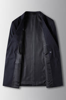 Load image into Gallery viewer, Navy Peak Lapel Striped 2 Piece Prom Men&#39;s Suits