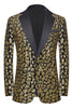 Load image into Gallery viewer, Sparkly Sequins Black Golden 2 Piece Prom Men&#39;s Suits