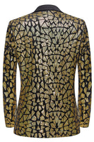Load image into Gallery viewer, Sparkly Sequins Black Golden 2 Piece Prom Men&#39;s Suits