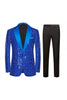 Load image into Gallery viewer, Sparkly Sequins Black Golden 2 Piece Prom Men&#39;s Suits