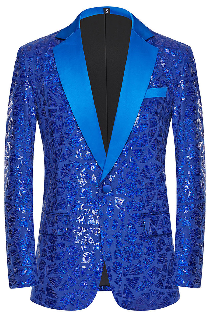 Load image into Gallery viewer, Sparkly Sequins Black Golden 2 Piece Prom Men&#39;s Suits