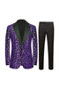 Load image into Gallery viewer, Sparkly Sequins Black Golden 2 Piece Prom Men&#39;s Suits