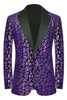 Load image into Gallery viewer, Sparkly Sequins Black Golden 2 Piece Prom Men&#39;s Suits