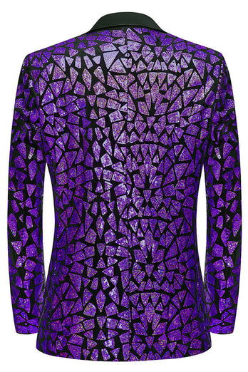 Sparkly Sequins Black Golden 2 Piece Prom Men's Suits