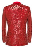 Load image into Gallery viewer, Sparkly Sequins Black Golden 2 Piece Prom Men&#39;s Suits