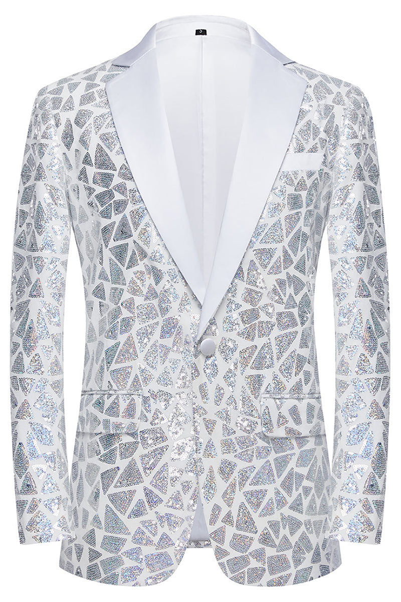 Load image into Gallery viewer, Sparkly Sequins Black Golden 2 Piece Prom Men&#39;s Suits