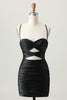 Load image into Gallery viewer, Sparkly Red Cut Out Tight Short Prom Dress with Rhinestone