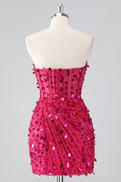 Load image into Gallery viewer, Sparkly Gold Sequin Sweetheart Tight Short Corset Prom Dress