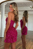 Load image into Gallery viewer, Sparkly Gold Sequin Sweetheart Tight Short Corset Prom Dress