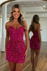 Load image into Gallery viewer, Sparkly Gold Sequin Sweetheart Tight Short Corset Prom Dress