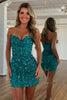 Load image into Gallery viewer, Sparkly Gold Sequin Sweetheart Tight Short Corset Prom Dress