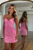 Load image into Gallery viewer, Sparkly Gold Sequin Sweetheart Tight Short Corset Prom Dress
