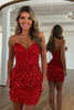 Load image into Gallery viewer, Sparkly Gold Sequin Sweetheart Tight Short Corset Prom Dress