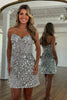 Load image into Gallery viewer, Sparkly Gold Sequin Sweetheart Tight Short Corset Prom Dress