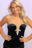 Load image into Gallery viewer, Sparkly Black Spaghetti Straps Short Tight Prom Dress with Beading