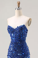 Load image into Gallery viewer, Sparkly Champagne Beaded Long Corset Prom Dress with Slit