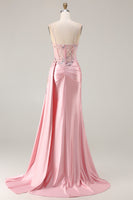 Load image into Gallery viewer, Sparkly Green Mermaid Floral Long Corset Prom Dress with Appliques