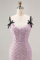 Load image into Gallery viewer, Sparkly Lilac Sequins Mermaid Long Prom Dress with Slit