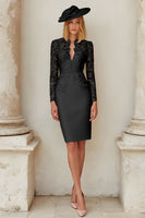 Load image into Gallery viewer, Blush Pink Midi Bodycon Mother of the Bride Dress with Lace