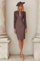 Load image into Gallery viewer, Blush Pink Midi Bodycon Mother of the Bride Dress with Lace