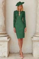 Load image into Gallery viewer, Blush Pink Midi Bodycon Mother of the Bride Dress with Lace