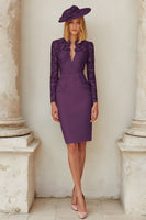 Load image into Gallery viewer, Blush Pink Midi Bodycon Mother of the Bride Dress with Lace