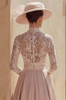Load image into Gallery viewer, Candy Pink Lace Long Mother of the Bride Dress