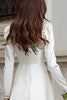 Load image into Gallery viewer, Sparkly Ivory Satin A Line Short Wedding Dress with Sleeves