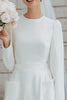 Load image into Gallery viewer, Ivory A Line Round Neck Short Wedding Dress with Sleeves