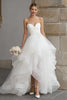 Load image into Gallery viewer, Ivory Sweetheart A-Line Ruffled Organza Sweep Train Wedding Dress