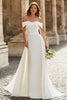 Load image into Gallery viewer, Simple Ivory Sheath Off the Shoulder Maxi Wedding Dress