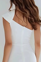 Load image into Gallery viewer, Ivory Satin One Shoulder Tight Short Bachelorette Party Dress