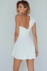 Load image into Gallery viewer, Ivory Satin One Shoulder Short Ruched A-Line Bachelorette Party Dress