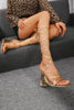 Load image into Gallery viewer, Golden Open Toe Strappy Gladiator High Heel Chunky Sandals
