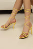 Load image into Gallery viewer, Golden Strappy High Heel Gladiator Stiletto Sandals
