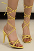 Load image into Gallery viewer, Golden Strappy High Heel Gladiator Stiletto Sandals