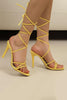 Load image into Gallery viewer, Golden Strappy High Heel Gladiator Stiletto Sandals