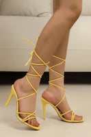 Load image into Gallery viewer, Golden Strappy High Heel Gladiator Stiletto Sandals